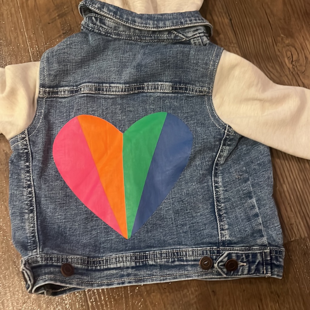 Tucker And Heat Hooded Jean Jacket With Heart In Detail On Back